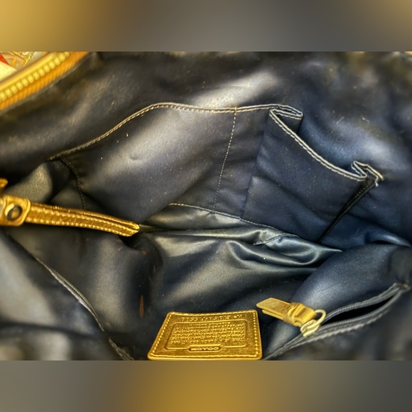 Authentic Coach Gold Signature Legacy Stripe Multi Color Shoulder Bag - Picture 12 of 12